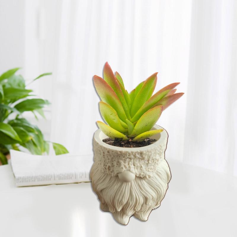 Silicone Planter Molds Dwarf Shape for Handmade Flower Pots Pen Holder Molds Resin Crafts Clay Molds DIY Hand Craft