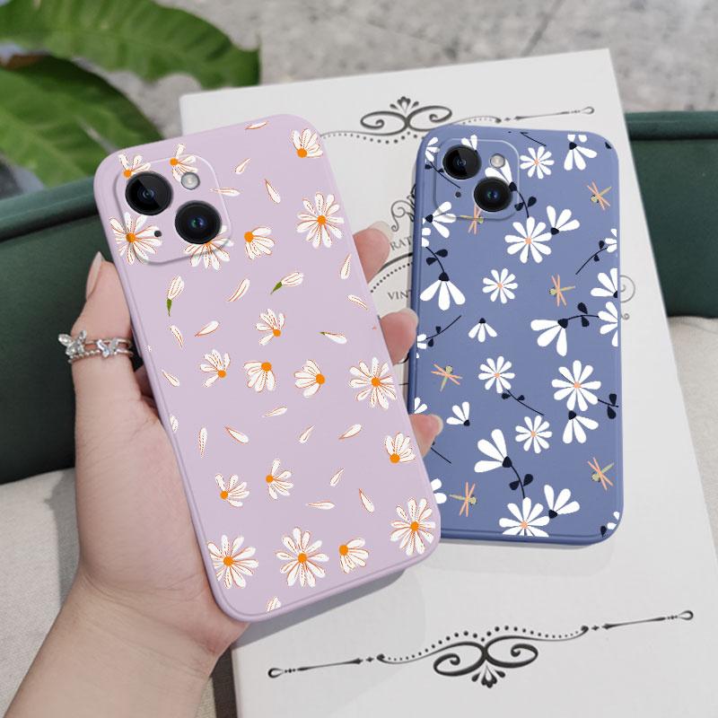 Daisies Fly Phone Case For iPhone 17 17 Air 16 15 14 13 12 11 Plus Pro Max Min Liquid Silicone Cover