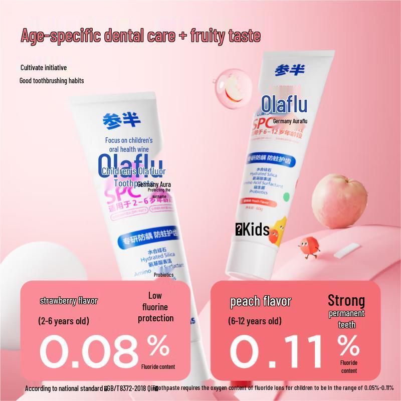 Semi-half Kids Peach & Alpine Jasmine Toothpaste Set