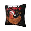 Pillow Case Merry F-Caw-F Funny Christmas Santa Chicken Soft Pillow Cover Vintage Cushion Cover Pillowcases For Home Decorative