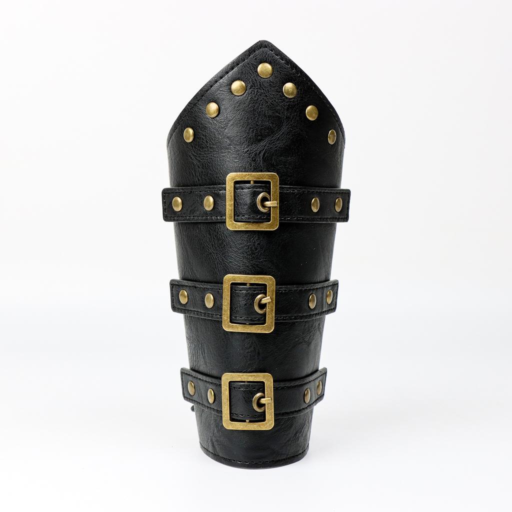 Leather Gauntlet Wristband Viking Leather Arm Guard Medieval Armor Bracers Leather Armband Wrist Guards Cosplay(Single