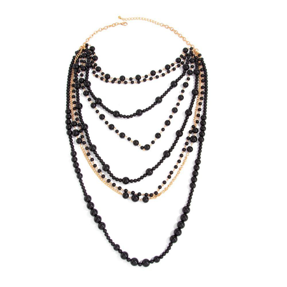 Baroque Pearl Sweater Chain Exaggerated Women's Clavicle Chain Multilayer Pearl Necklace Banquet