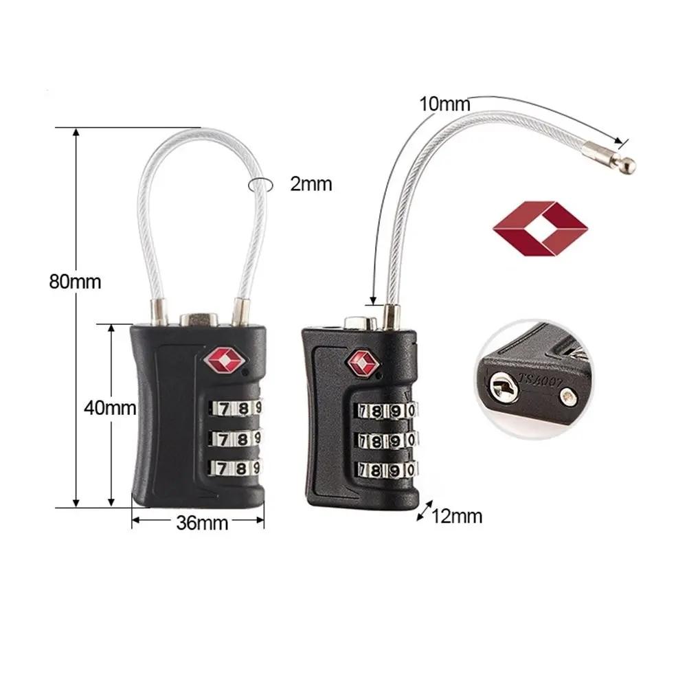 TSA Customs Colorful Code Lock for Travel Luggage Password Changeable Lock Contrast Color Design Padlock Cabinet Locker