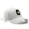 Gorra de béisbol estilo coreano Moda retro Gorra con visera Bordada con letra C grande Visera para protección solar al aire libre Gorro para hombre y mujer