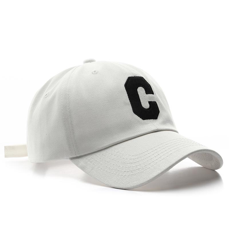 Gorra de béisbol estilo coreano Moda retro Gorra con visera Bordada con letra C grande Visera para protección solar al aire libre Gorro para hombre y mujer