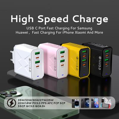 Toplam 100W 2USB 2PD Şarj Cihazı Hızlı Şarj Hızlı Şarj 3.0 Seyahat Şarj Cihazı iPhone Samsung Xiaomi Cep Telefonu Şarj Cihazı