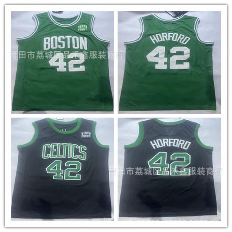 Boston Celtics 42 Al Horford Basketball Jersey Men Women Cotton Sports Uniform Black Green