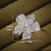 Women Flower Shaped Cubic Zirconia Rings Zinc Alloy Color New Trendy Zircon Exquisite Gift Temperament Female Accessories