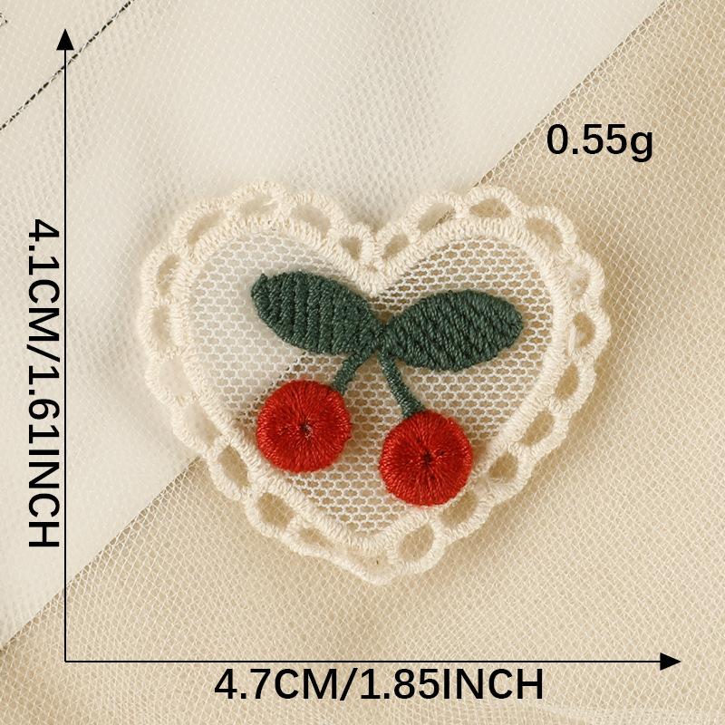 Computer Embroidery Label Hair Accessories Accessories Cherry Lace Embroidery Stickers Diy Patches Clothing Accessories Cloth Labels Cloth Stickers
