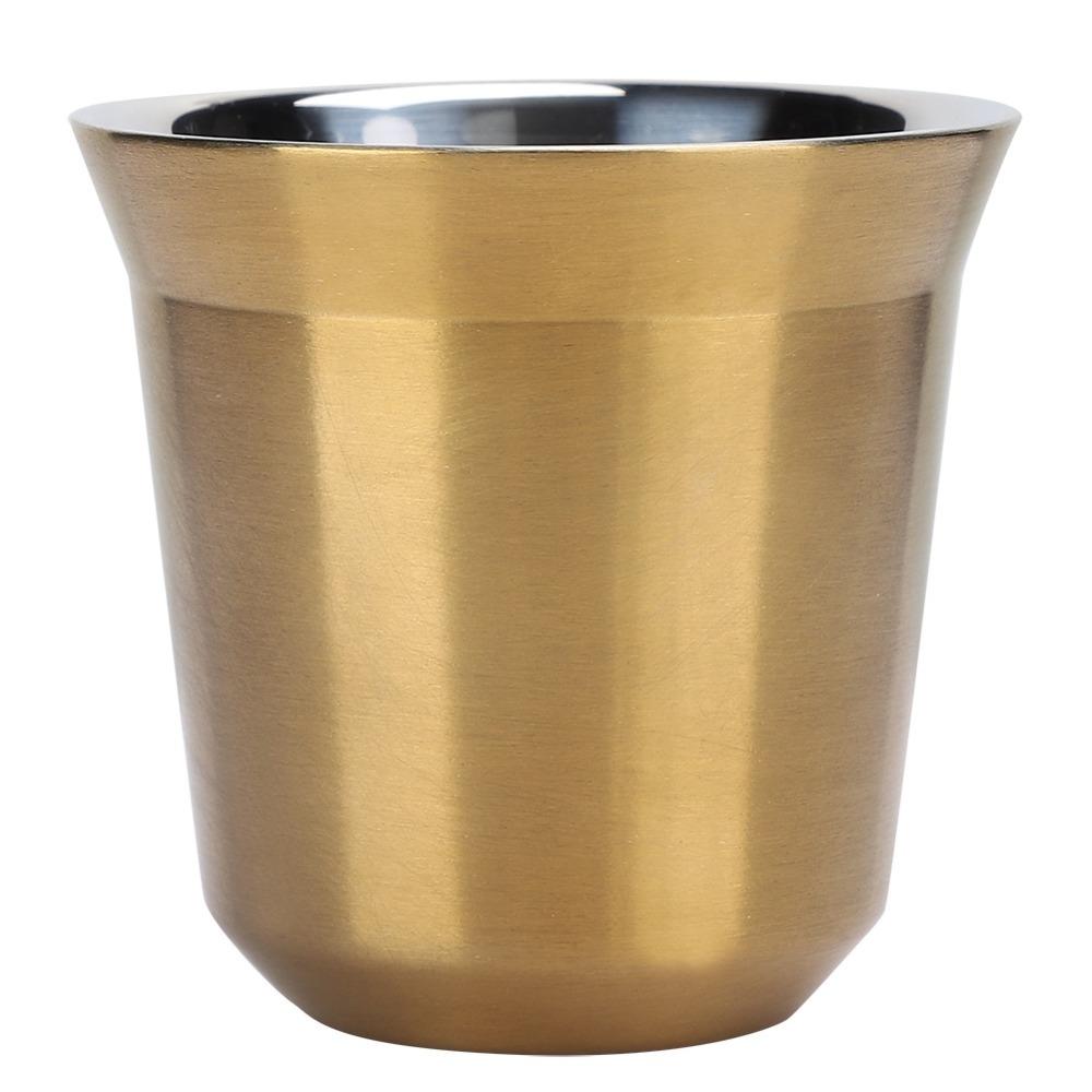 

304 Stainless Steel Stainless Steel Coffee Cup Double Wall Demitasse Cups Espresso Drinking