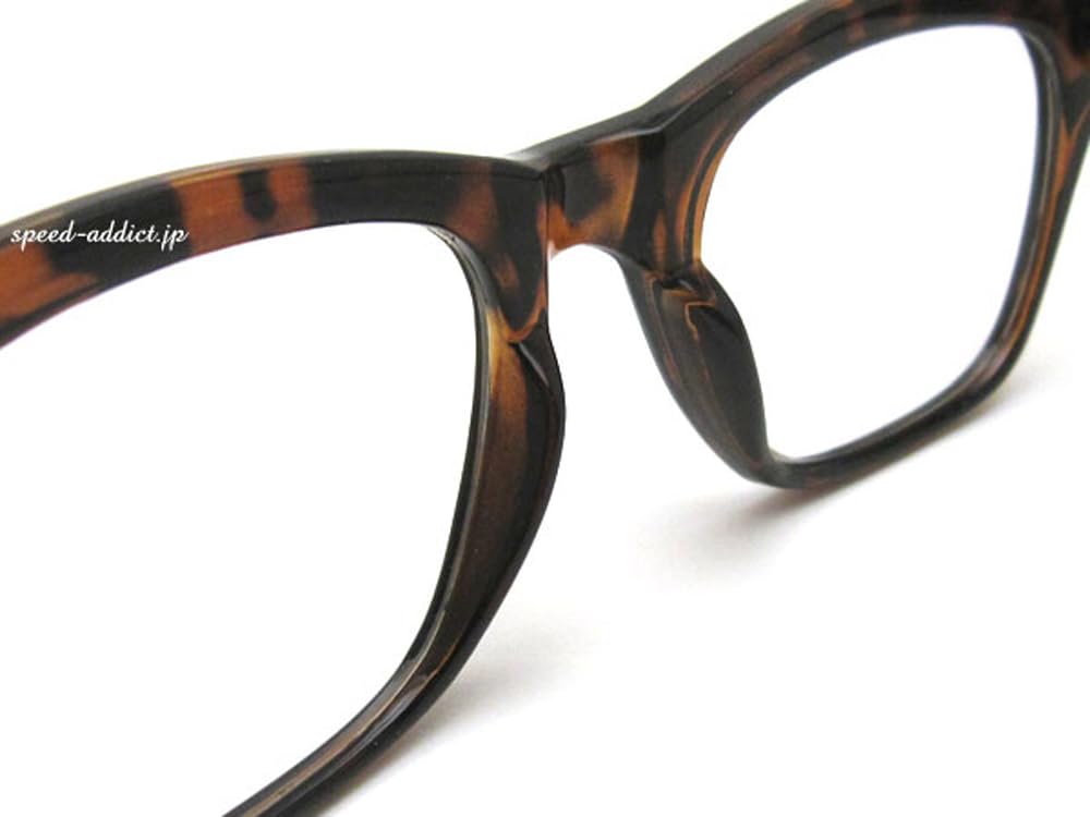 FLAT LENS WELLINGTON SUNGLASS Tortoiseshell CLEAR [SPEED ADDICT] ×