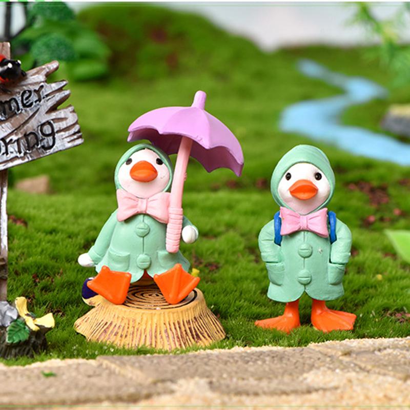 4 buc drăguț micro peisaj rață miniaturi figurină zână grădină decor acasă