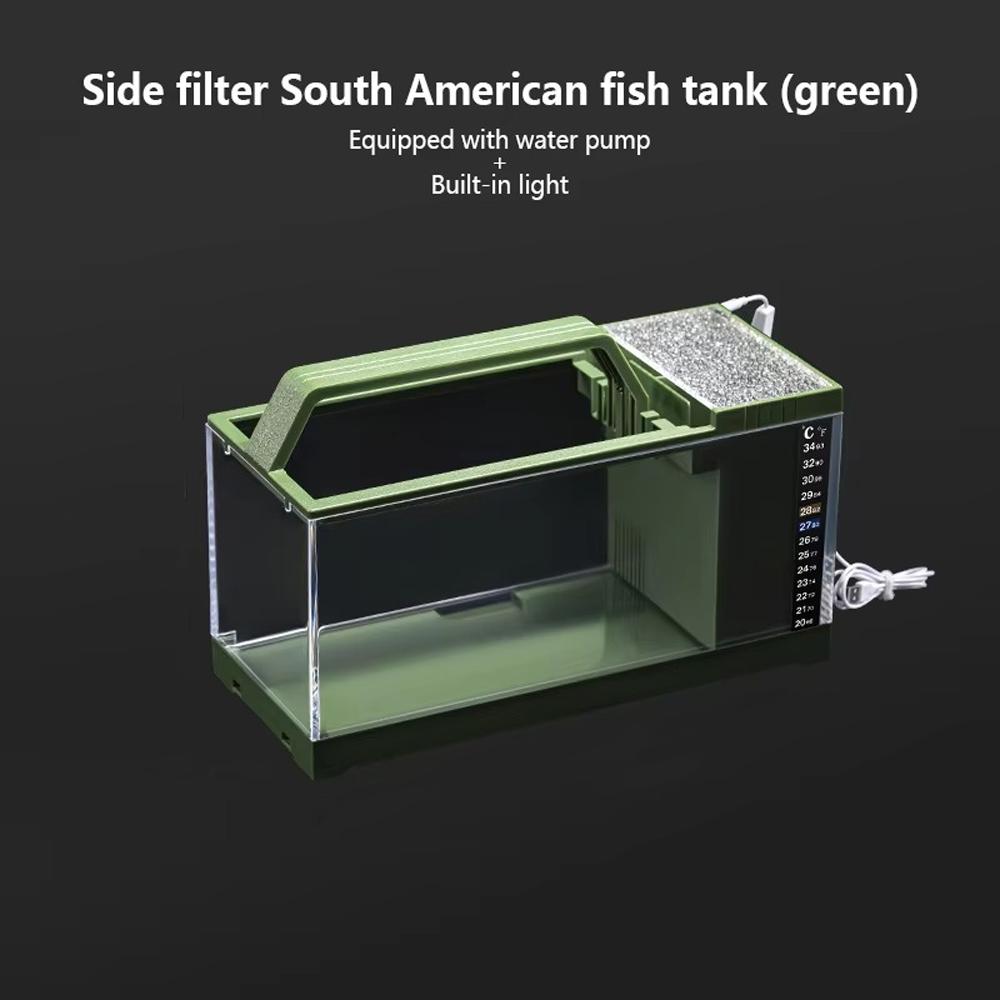 Heating Pad Integrated Fish Tank Built-In Light Desktop Fish Tank Office Decor