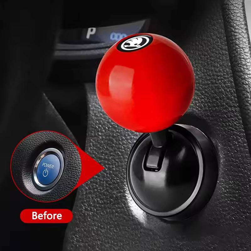 Car Inner Engine Start Stop Button Joystick Metal Cover for Skoda Rapid Yeti Superb Octavia Fabia VRS Karoq KAMIQ Scala Citigo dnhr35