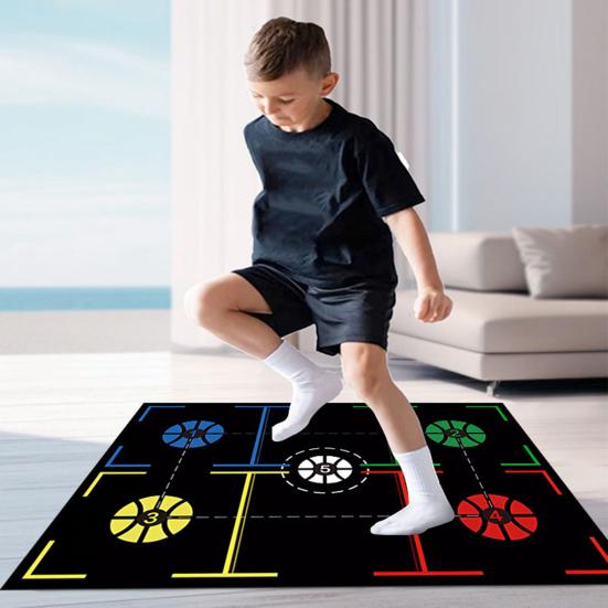 Basketball Footwork Training Mat Non-Slip Low Noise Basketball Training System Mat Agility Footstep Training Mat for Dribbling Training At Home