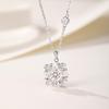 S925 Sterling Silver Rotating Snowflake Cross Clavicle Necklace for Women - High-End Luxury Accessory