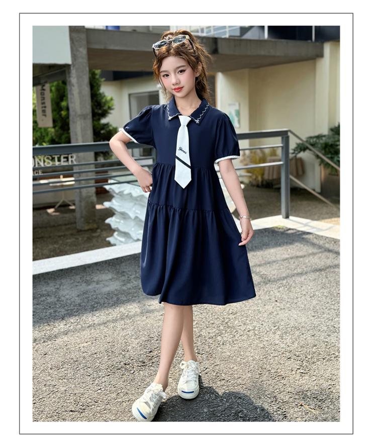 Girls' Summer Dress 2026 New Style Girls' Stylish Short Sleeve College Style POLO Skirt
