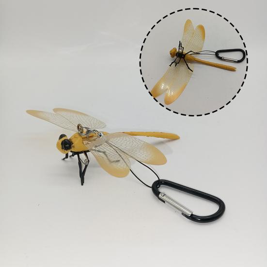 Falešná dekorace vážky s karabinou Přenosný venkovní kempingový komár Odpuzovač much Simulovaný 3D