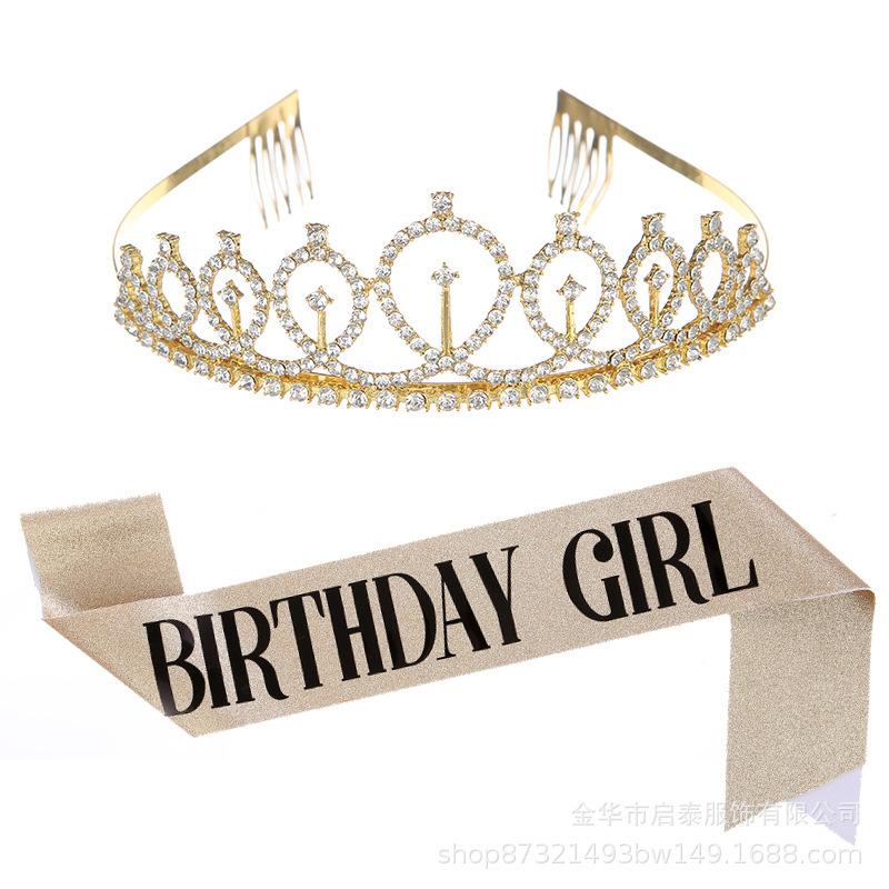 Birthday Party Sash and Headband Set - Photo Booth Prop for Celebration