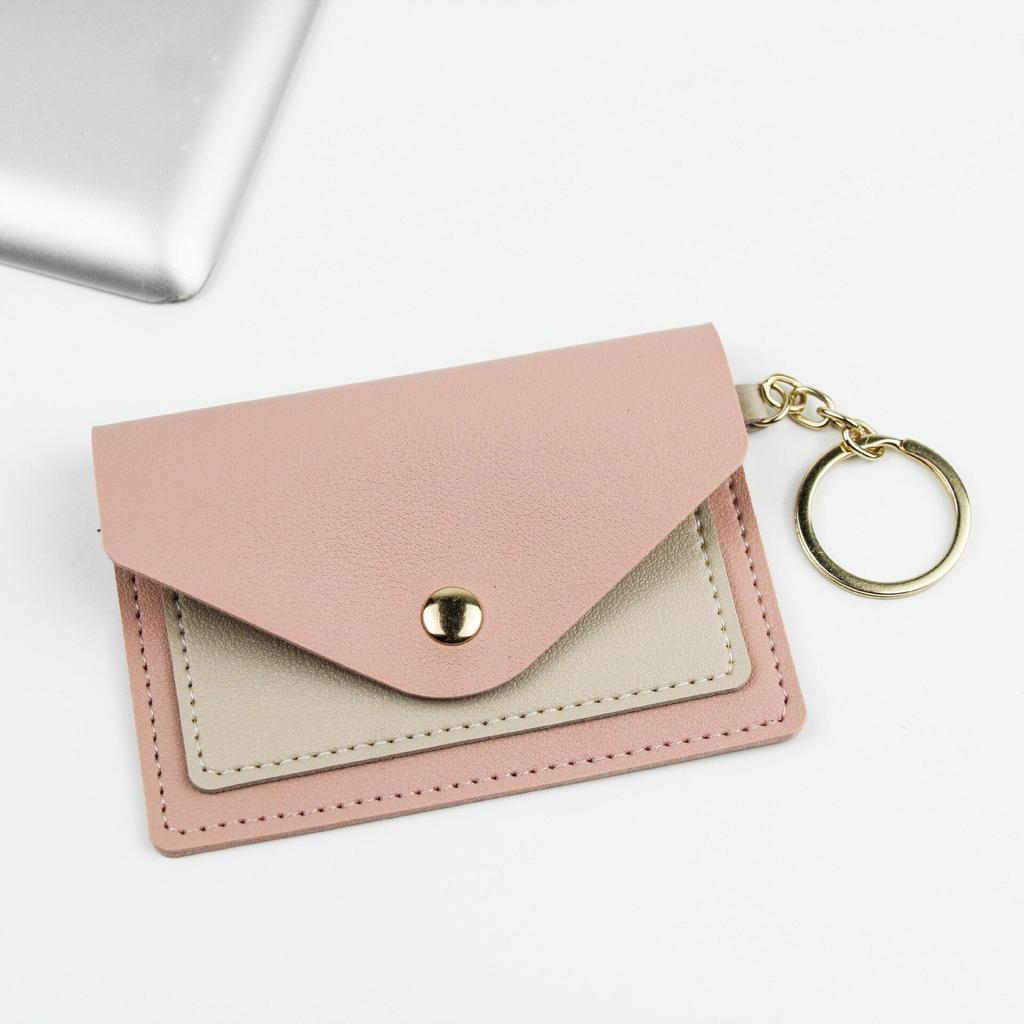 Porta carte di credito porta carte di credito con cerniera in pelle PU da donna Porta biglietti da visita Mini porta biglietti da visita regalo