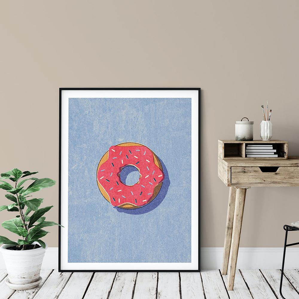 Nordic Paintings Kitchen Wall Decor Fast Food Printings Burger Ice Cream Restraunt Decoration Poster Painting No Frame