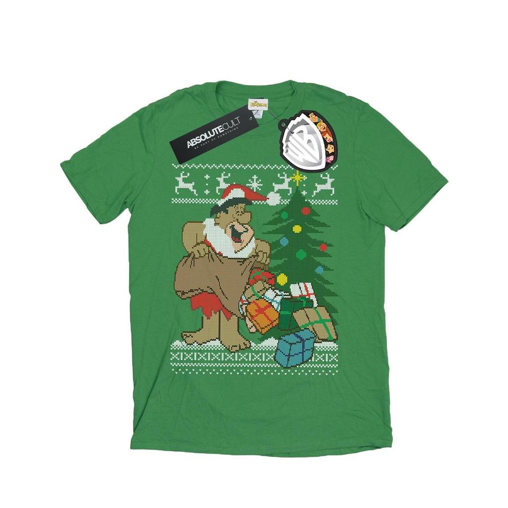 The Flintstones Mens Christmas Fair Isle T-Shirt