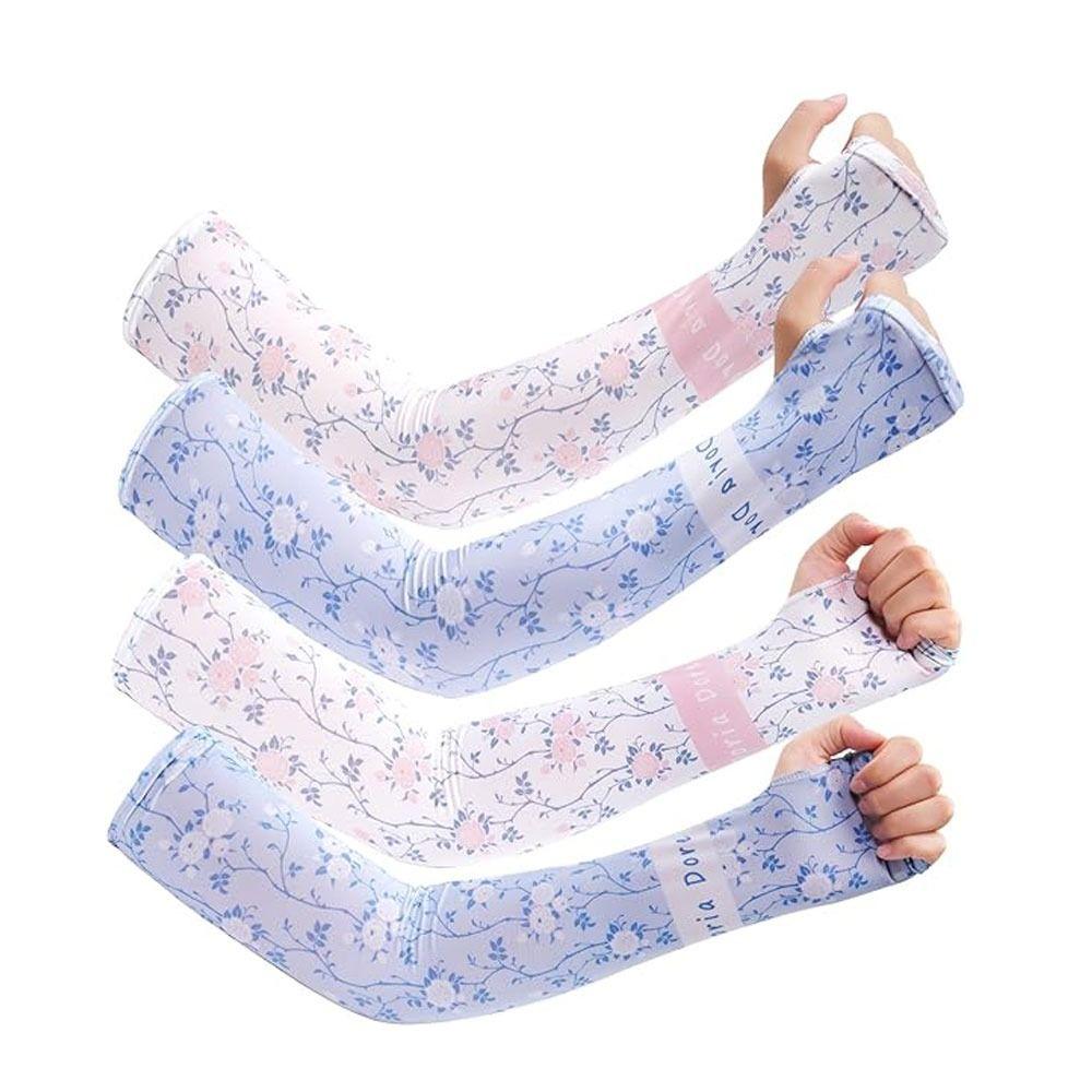 

2 пары рукавов с цветочным узором, солнцезащитный крем, устойчивый к УФ-излучению, защитные рукава для льда, на открытом воздухе