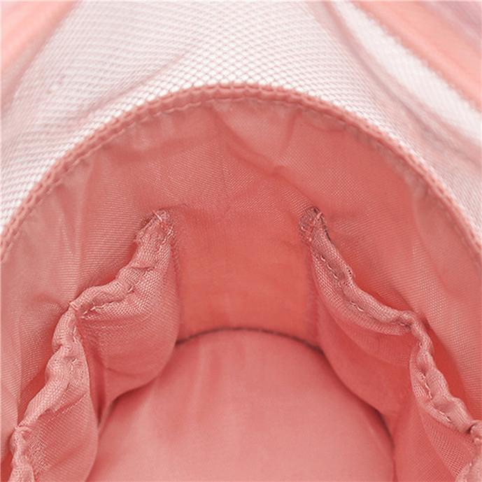 Portable Women Makeup Brush Travel Stand Up Case Multifunctional Mesh Makeup Organizer Zipper Cosmetic Bag