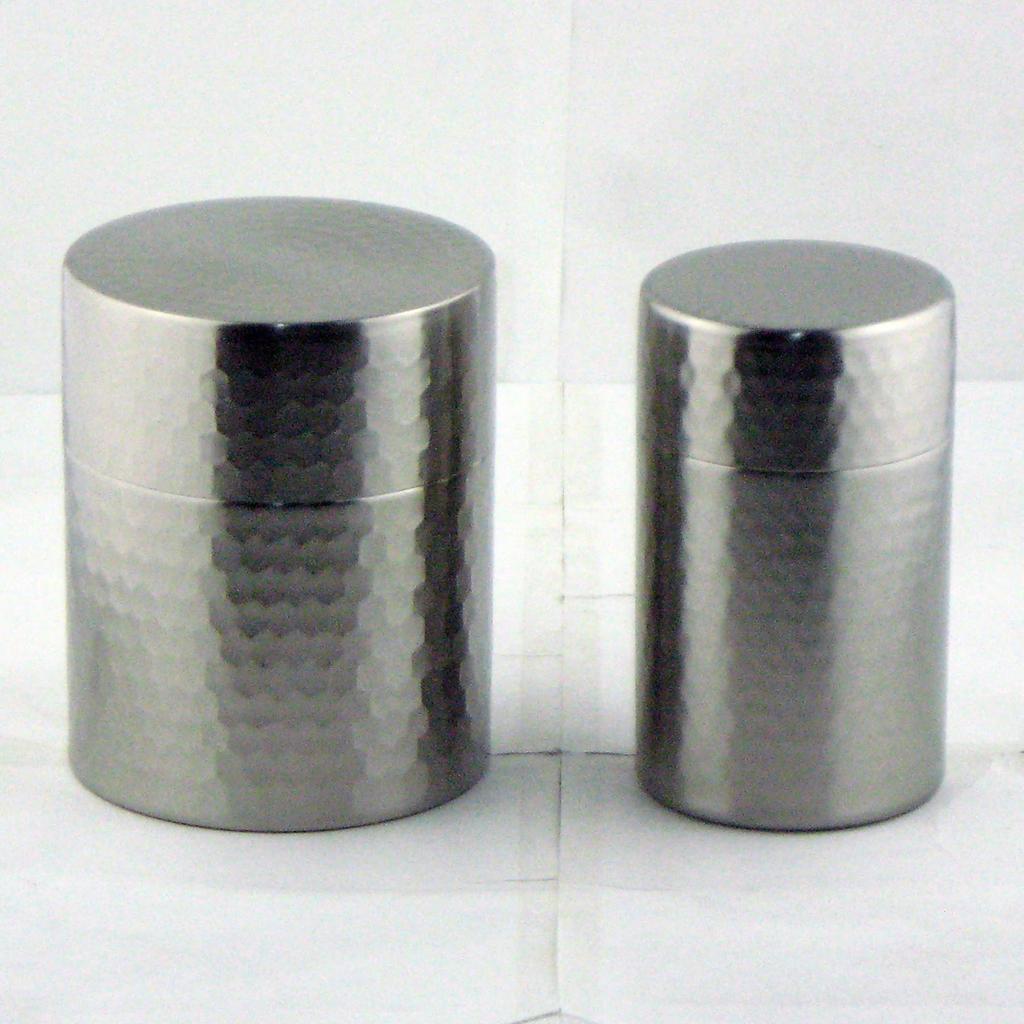 Nagao 18-8 Stainless Steel Tea Caddy, Small, 6.5cm Diameter X 11cm Height, Boxed, SECCHU, Made In Japan