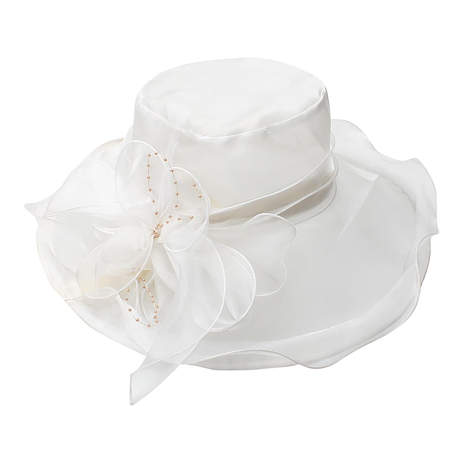 

Женская мода из органзы, церковный чародей, свадебное чаепитие, свадебная шляпа One Size белый