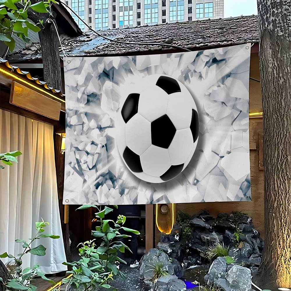 3D Ball Creative Pattern Hanging Flag Polyester Printed Banner Hand Pulled Flag
