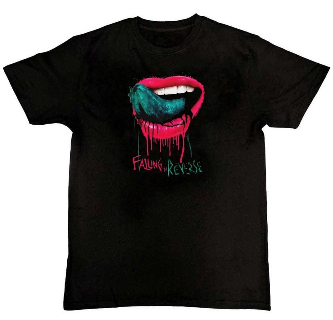 Falling in Reverse Lips Graphic Print Mens T-Shirt L