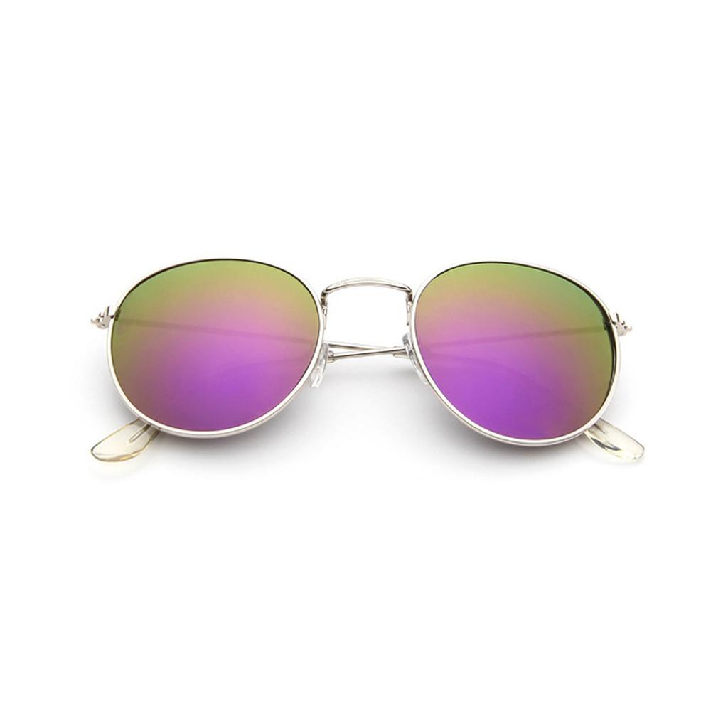 Women's Multicolor Colorful Retro Trend Reflective Large Frame Funglasses