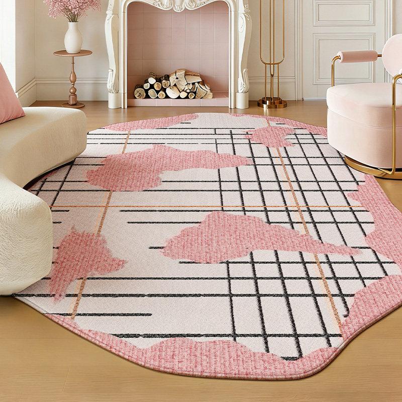 Irregular Shape Bedroom Decor Purple Carpet Fluffy Soft Study Floor Mat Thick Plush Rug Leopard Pattern Carpets for Living Room
