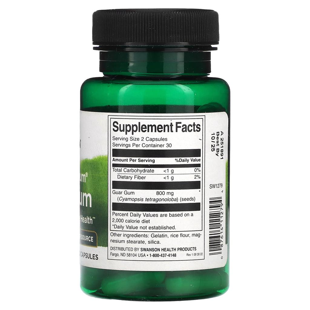 Full Spectrum Guar Gum, 400Mg, 60 Capsules