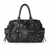 Retro Rivet Motorcycle Bag, Ladies' Spicy Girl Style Tote Bag, Soft Leather Commuting Shoulder Crossbody Bag