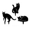 Iron Art Cat Garden Stakes Black Garden Cat Ornaments Creative Cat Metal Statues  Yard