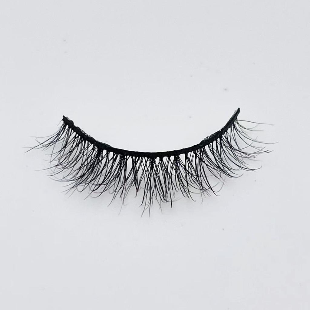 New Product 12mm Natural Mink Hair False Eyelashes European And American Eyelashes Hard Stem Short Eyelashes False Eyelashes