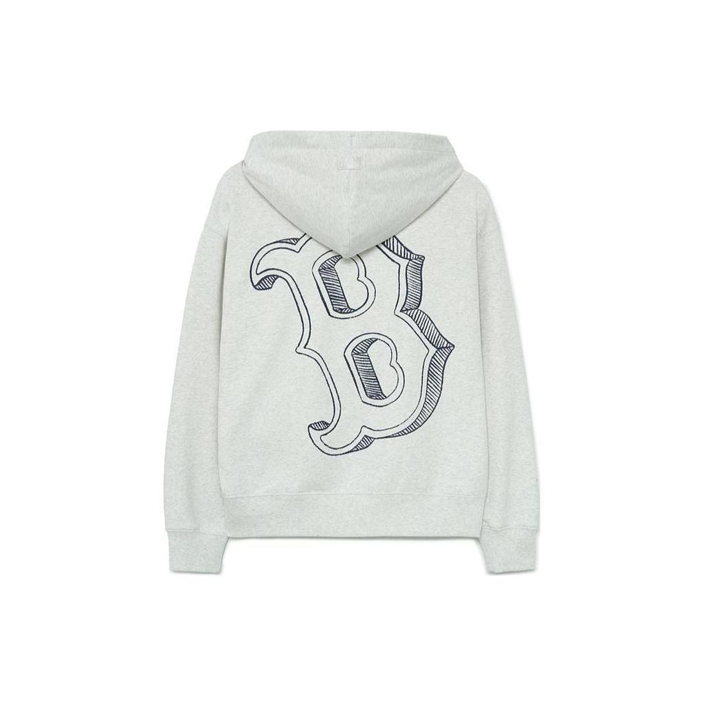 MLB Basic Mega Sweatshirts Men's Gray Hooded Moderate Cardigan 3ATRB0334-43MGL
