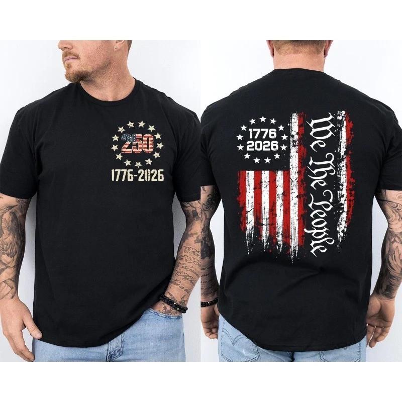 250 Years American Flag 250th Anniversary USA Patriotic TShirt Reprint Unisex T-Shirt XXXXL