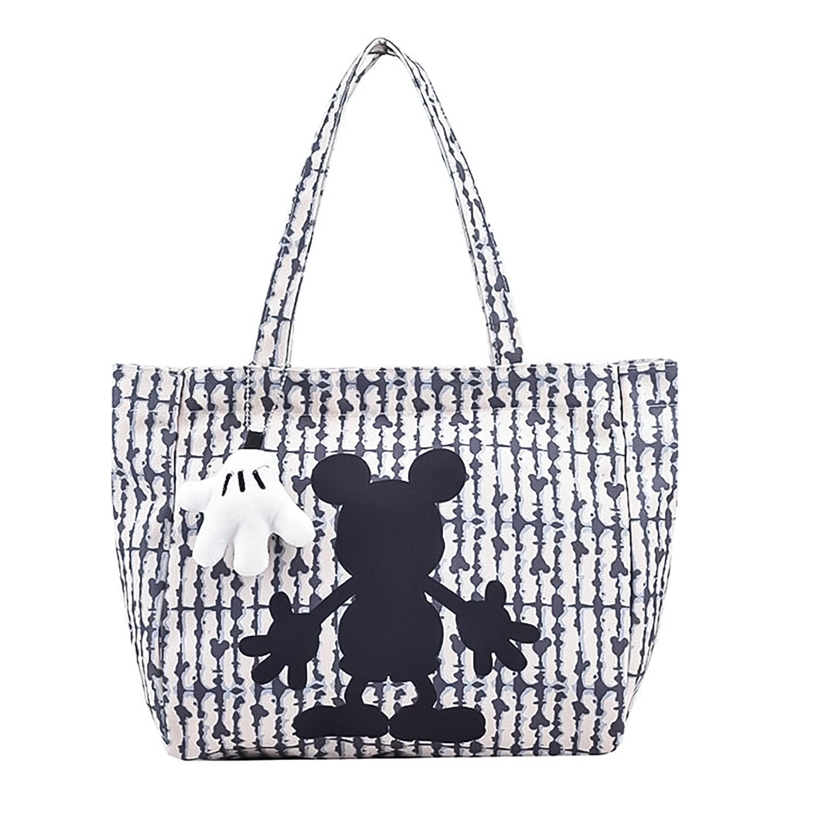 [hgTUP] Сумка-тоут Микки и Минни Маус, Канвасная сумка-тоут, Большая вместимость, Сумка через плечо Микки Маус, Канвасная сумка-тоут, Сумка-тоут Минни Маус на молнии
