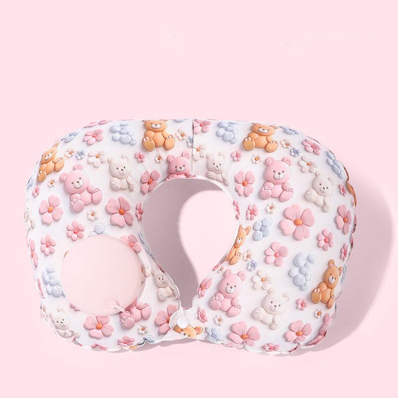 1 Press Type Inflatable Pillow U-shaped Pillow, Foldable U-shaped Double Hump Neck Pillow, Portable Outdoor Travel Pillow