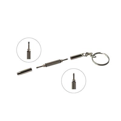 Tragbarer Brillen-Schraubendreher, Sonnenbrillen-Uhren-Reparatur-Set mit Schlüsselanhänger, 3-in-1