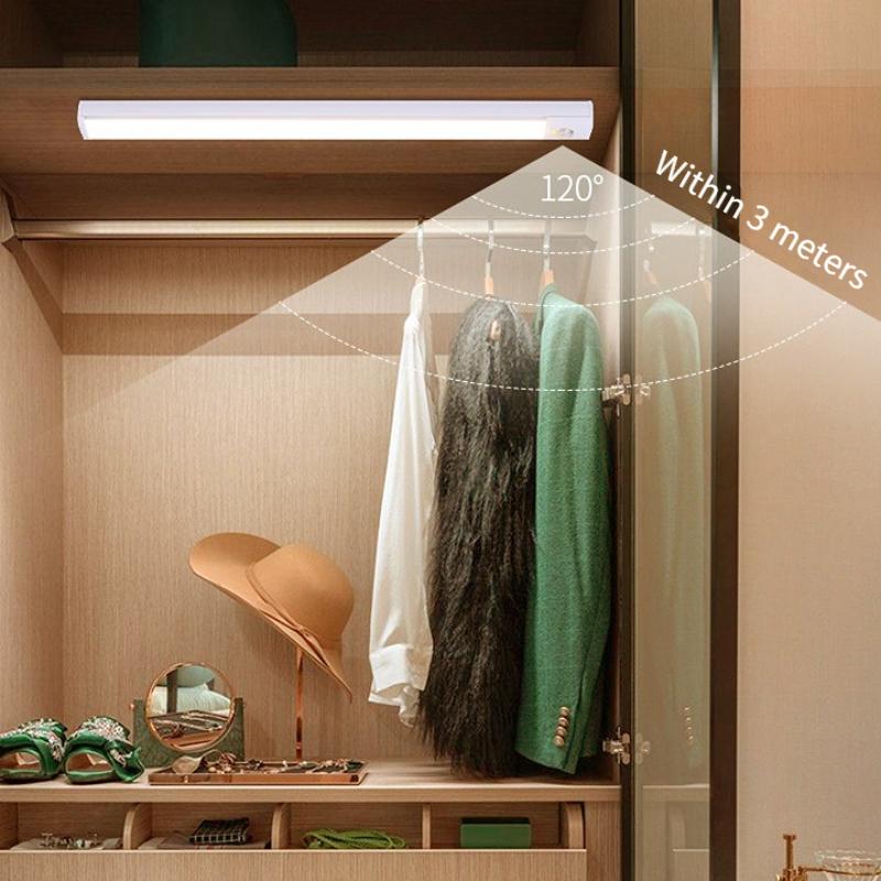 Schrankleuchten Bewegungssensor LED Kabellos USB Unter Ultra Dünnes Nachtlicht Für Küchenschrank Schlafzimmer Kleiderschrank Innenbeleuchtung