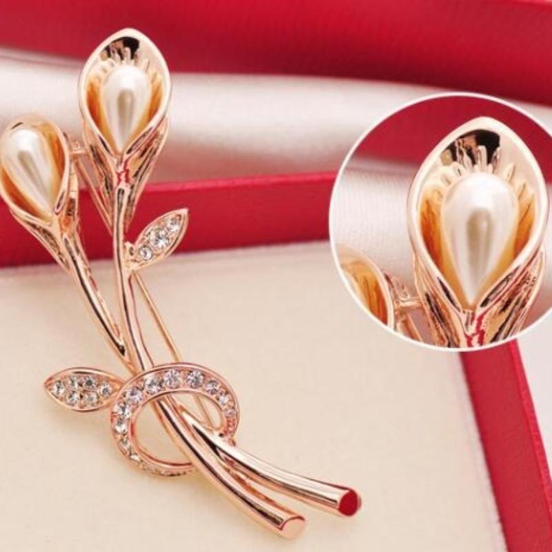 Rose Flower Brooches Rhinestone Brooch for Women Suit Pins Fashion Clothing Wedding Jewelry Accesorios Mujer Gifts