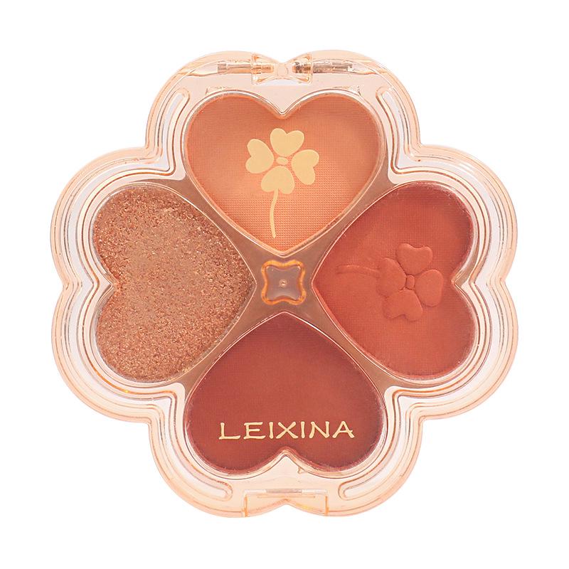 Lucky Clover Eyeshadow Palette: Shimmering Pearl & Matte Earth Tones - Perfect for Students, Daily Wear, 4 Colors