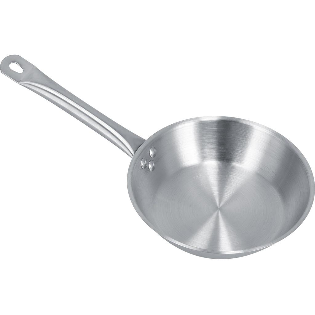 Edelstahl Bratpfanne Einzelgriff Bratpfanne Kochgeschirr für Zuhause Induktionsherd 8.7x2.0in