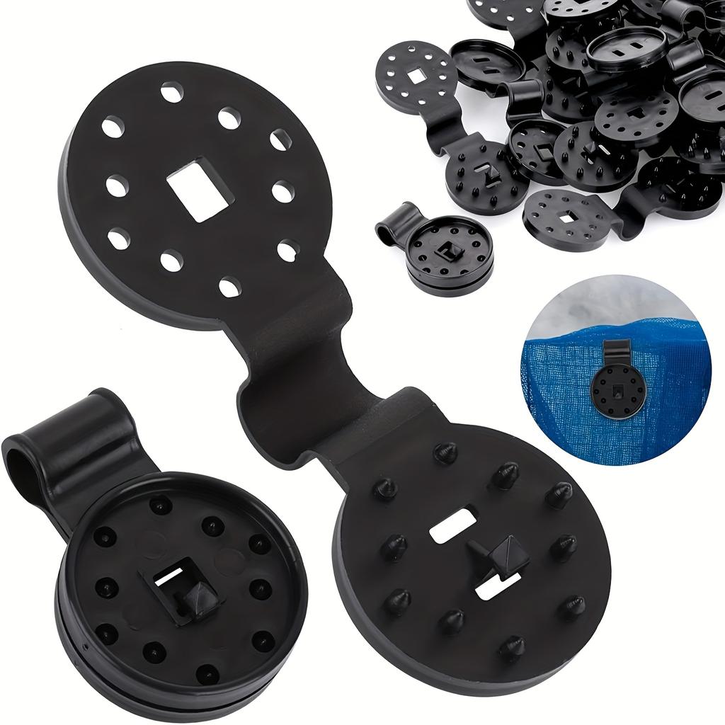 Sunshade Net Clips - Circular Removable Clips with Adjustable Knob, Multi-Hole Design for Secure Fastening, Durable Weather-Resistant Clips