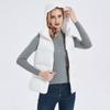 Womens Short Puffer Vest With Hood 90% White Duck Down Warm Lightweight Casual Outerwear Winter