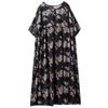 Kurzarm Plus Size Vintage Blumenmuster Neue Kleider für Damen Lässiges lockeres Maxi-Sommerkleid